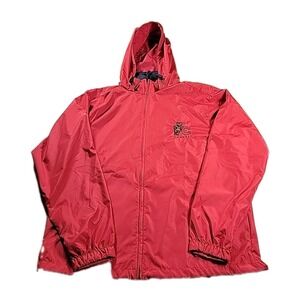 Cornell University Red Full Zipper Windbreaker Jacket Hooded SIZE M‎ NORTH END